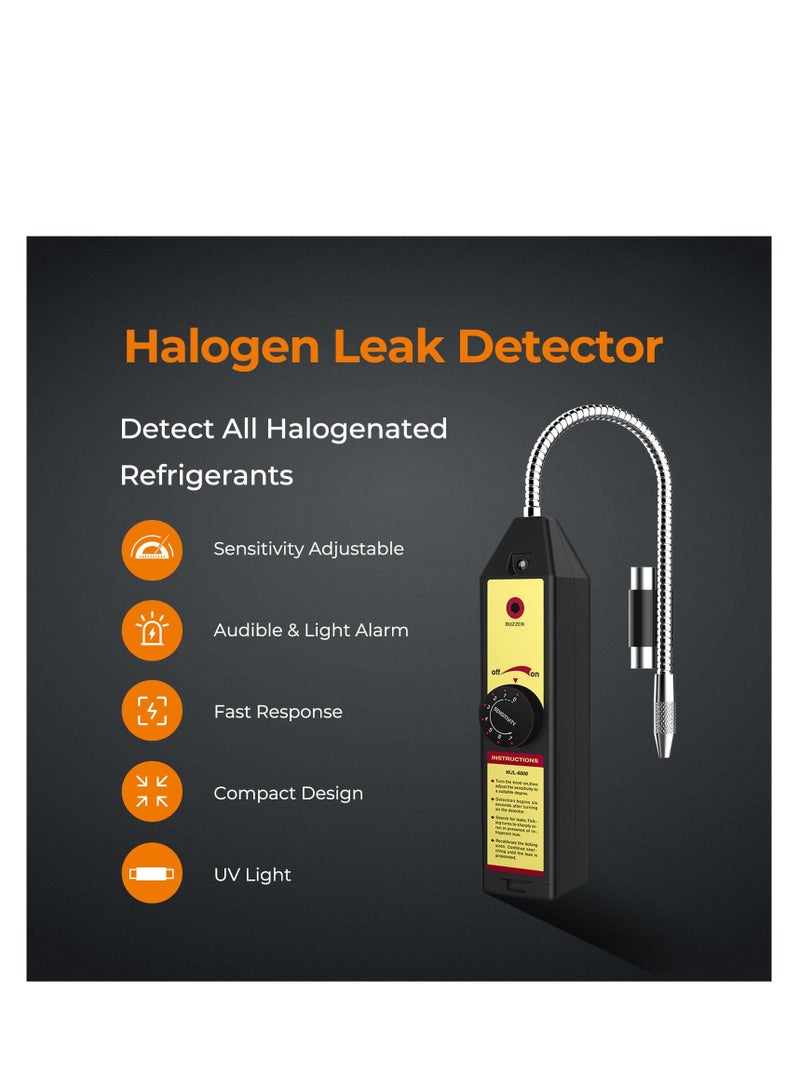 جهاز كشف تسرب الفريون WJL-6000، مختبر غاز الهالوجين، كاشف مبردات HVAC R22 R410A R134A مع LED، حساسية قابلة للتعديل، لكشف تسرب غاز الهالوجين، كاشف تسرب مبرد الهواء - Image 4